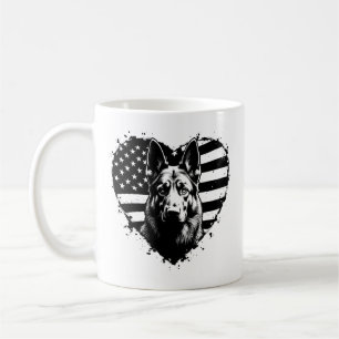 German Shepherd Dog USA American Flag 4th Of July  Coffee Mug