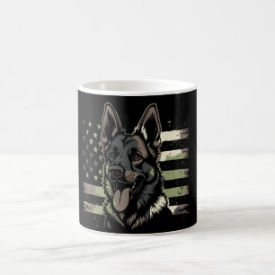 German Shepherd Dog USA American Flag 4th Of July Coffee Mug