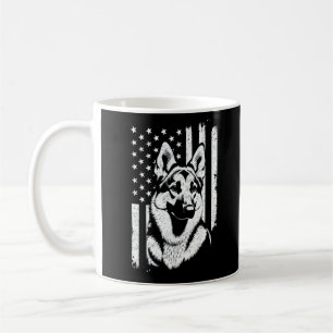 German Shepherd Dog USA American Flag 4th Of July Coffee Mug