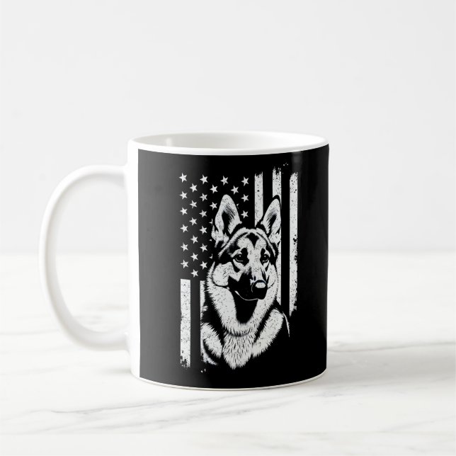German Shepherd Dog USA American Flag 4th Of July Coffee Mug (Left)