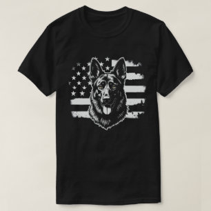 German Shepherd Dog USA American Flag 4th Of July T-Shirt