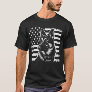 German Shepherd Dog USA American Flag 4th Of July T-Shirt