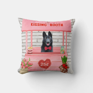 German Shepherd Dog Valentine's Day Kissing Booth Cushion