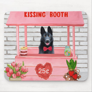 German Shepherd Dog Valentine's Day Kissing Booth Mouse Mat