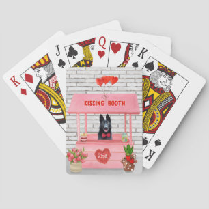 German Shepherd Dog Valentine's Day Kissing Booth Playing Cards