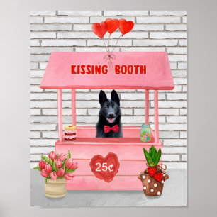 German Shepherd Dog Valentine's Day Kissing Booth Poster