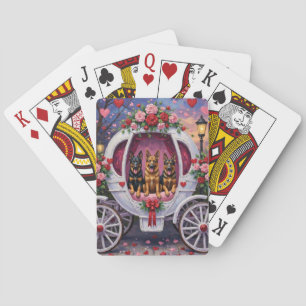 German Shepherd Dog Valentine's Day Playing Cards