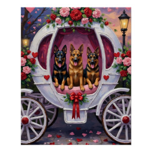 German Shepherd Dog Valentine's Day  Poster