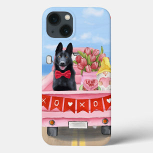 German Shepherd Dog Valentine's Day Truck Hearts iPhone 13 Case