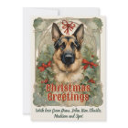 German Shepherd Dog Vintage Christmas Card