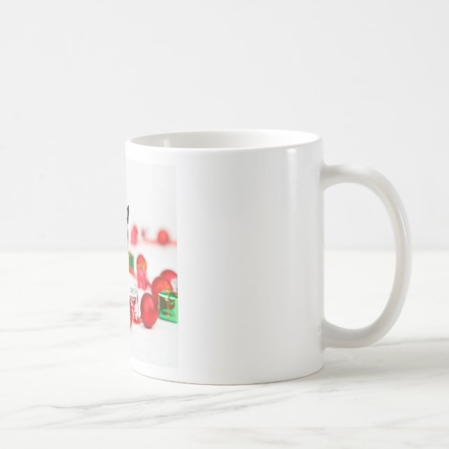 German Shepherd dog w Christmas Gifts Santa Hat Coffee Mug (Right)