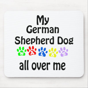 German Shepherd Dog Walks Design Mouse Mat