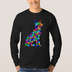 German shepherd dog Watercolor paint dot art T-Shirt