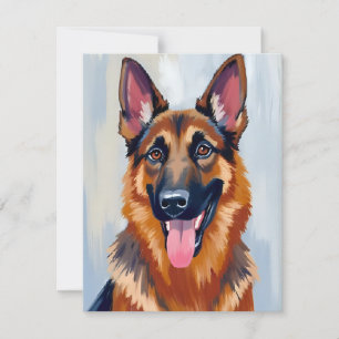 German Shepherd   Dog Watercolor Pet Thank You Card