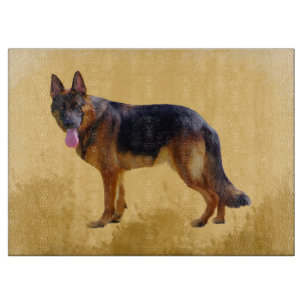German Shepherd Dog Watercolor Portrait Cutting Board