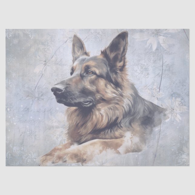 German Shepherd Dog Watercolor Tissue Paper (Front)