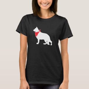 German Shepherd Dog Wearing Red Bandanna T-Shirt