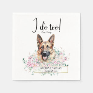 German Shepherd Dog Wedding Cocktail Napkins