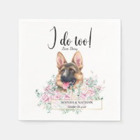 German Shepherd Dog Wedding Cocktail Napkins