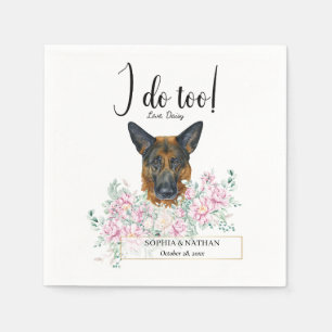 German Shepherd Dog Wedding Cocktail Napkins