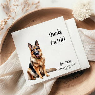 German Shepherd Dog Wedding  Napkin
