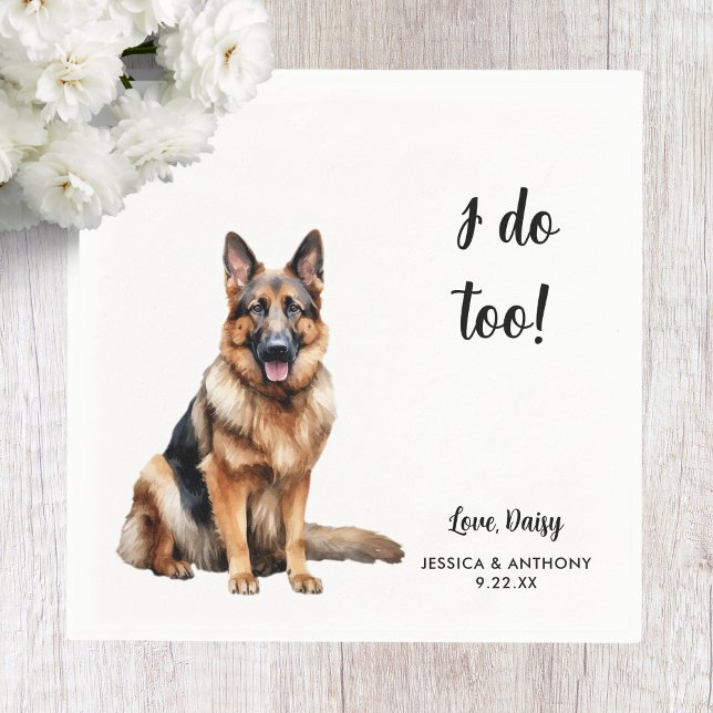 German Shepherd Dog Wedding  Napkin (Creator Uploaded)