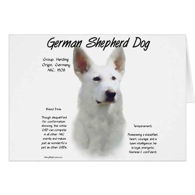German Shepherd Dog (wht) History Design (Front Horizontal)