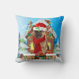 German Shepherd dog with Christmas gifts Cushion