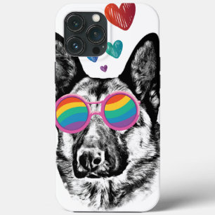 German Shepherd Dog with Hearts Valentine's Day  iPhone 13 Pro Max Case