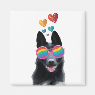 German Shepherd Dog with Hearts Valentine's Day  Magnet