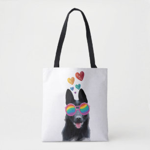 German Shepherd Dog with Hearts Valentine's Day  Tote Bag