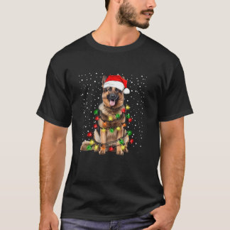 German shepherd dog with string lights for Christm T-Shirt