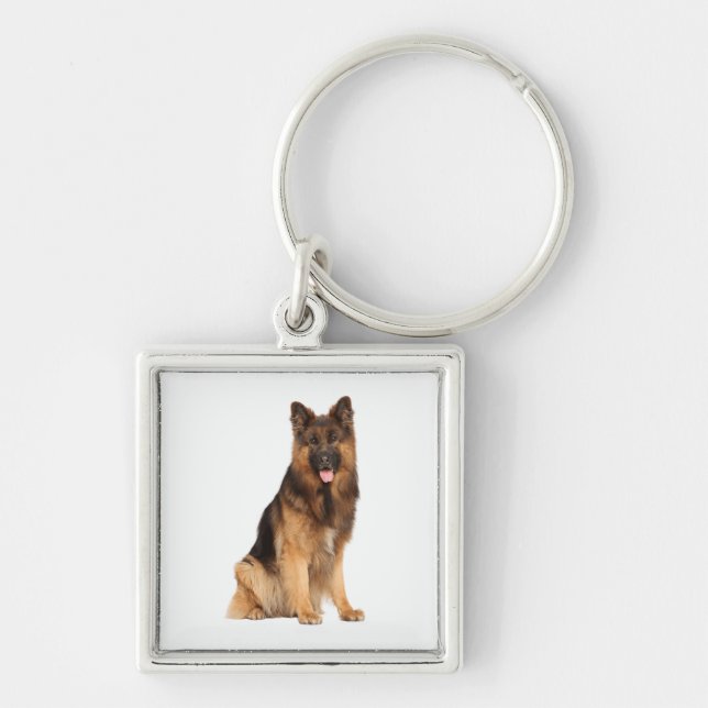 German Shepherd dog, wrap straight  design,  Key Ring (Front)