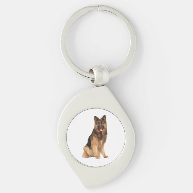 German Shepherd dog, wrap straight  design,  Key Ring (Front)