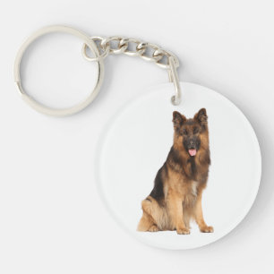 German Shepherd dog, wrap straight design, Key Ring