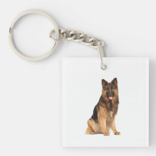 German Shepherd dog, wrap straight  design,  Key Ring