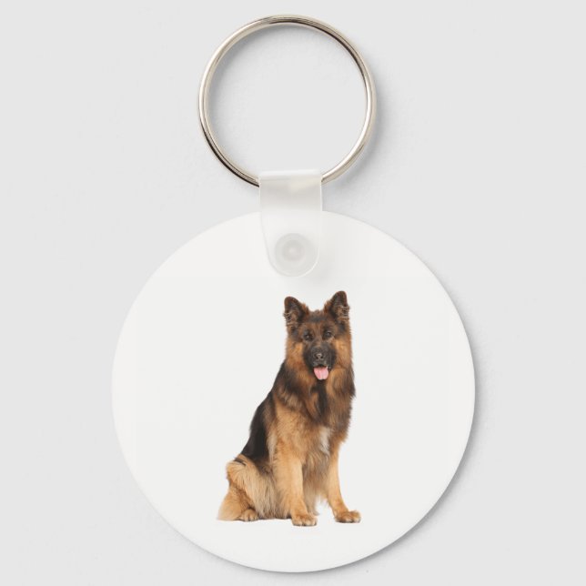 German Shepherd dog, wrap straight  design,  Key Ring (Front)