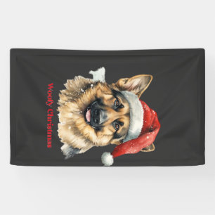 German Shepherd Dog Xmas Christmas Gift Ideas Woof Banner