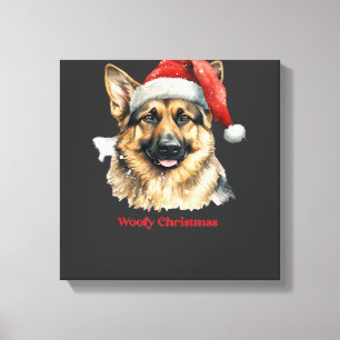 German Shepherd Dog Xmas Christmas Gift Ideas Woof Canvas Print