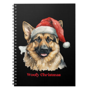 German Shepherd Dog Xmas Christmas Gift Ideas Woof Notebook