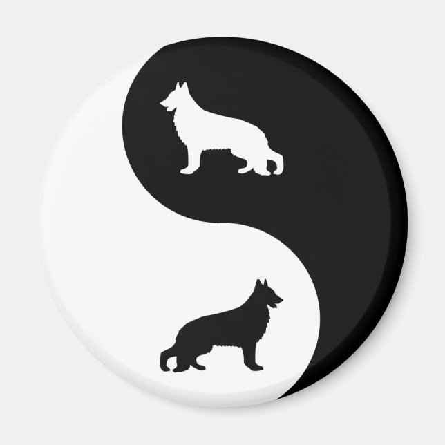 German Shepherd Dog Yin Yang Magnet (Front)