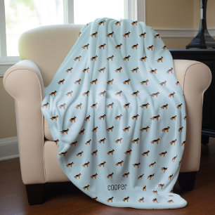 German Shepherd Dogs Pattern Personalised Fleece Blanket