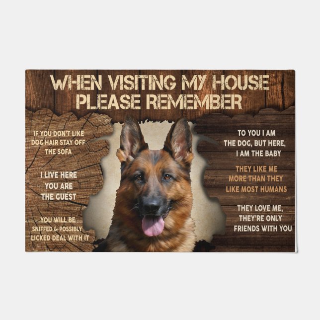 German Shepherd Doormat, Funny GSD Lover Gift Doormat (Front)