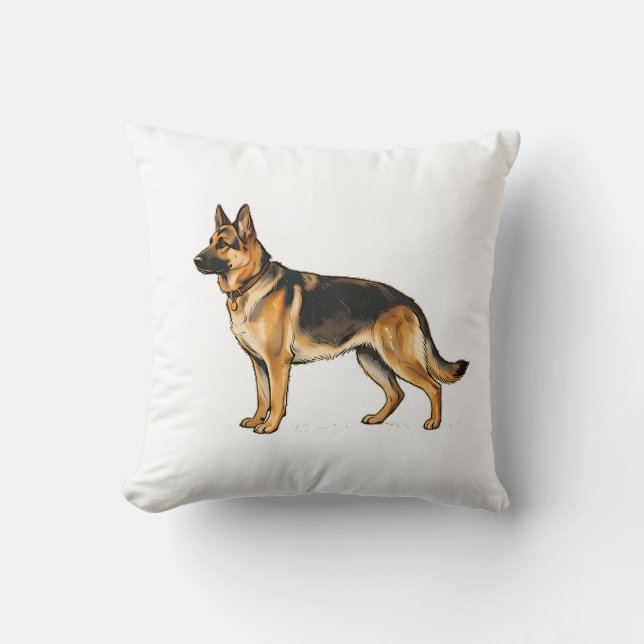 German Shepherd Double-Sided Throw Pillow (Front)