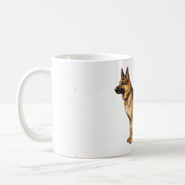 German Shepherd Double-Sided Throw Pillow Coffee Mug (Left)