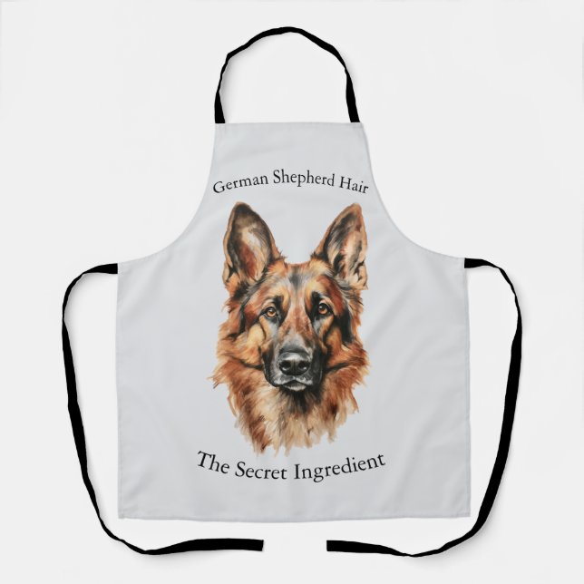 German Shepherd Drawing Portrait Apron (Front)