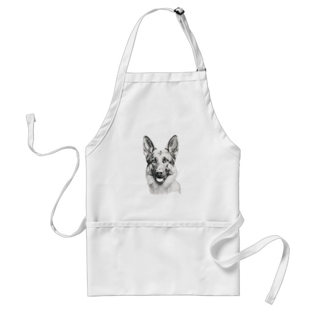 German Shepherd Drawing Portrait Apron | Dog Lover (Front)