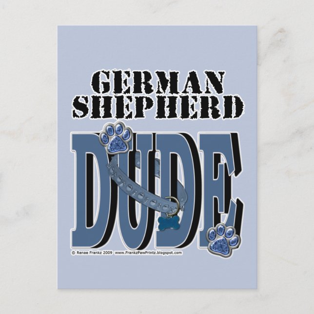 German Shepherd DUDE Postcard (Front)