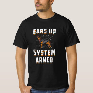 German Shepherd Ears Up System Armed Dog Vintage T-Shirt
