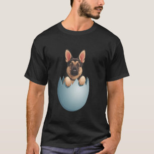German Shepherd Easter Egg Hunting Bunny Ears Dog T-Shirt